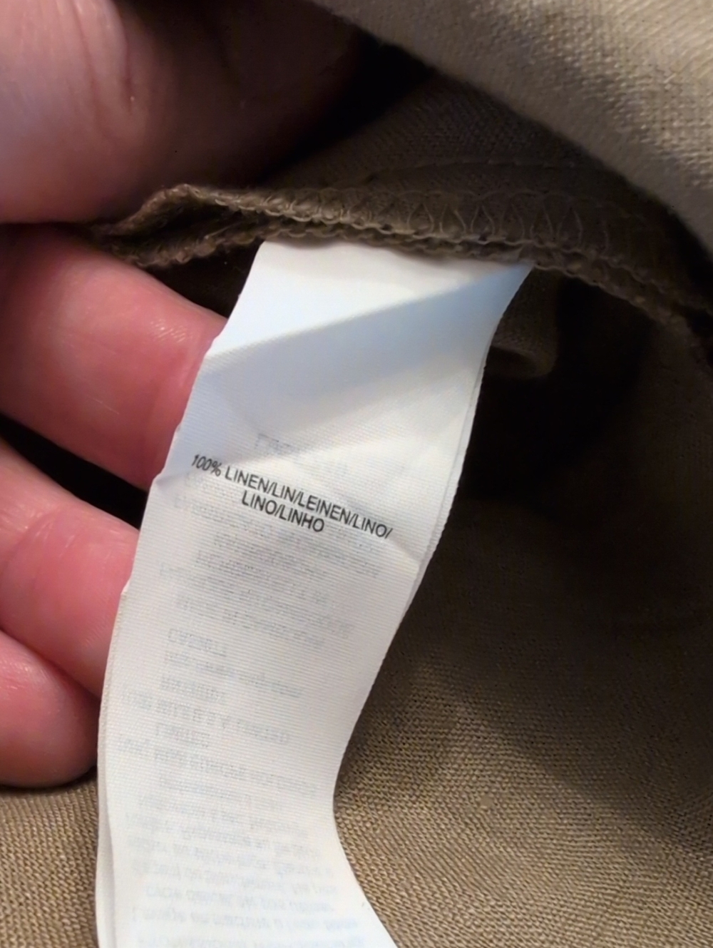 100% Linen Tan Long Skirt Sz Medium Pockets Soft Cottagecore - Picture 7 of 7